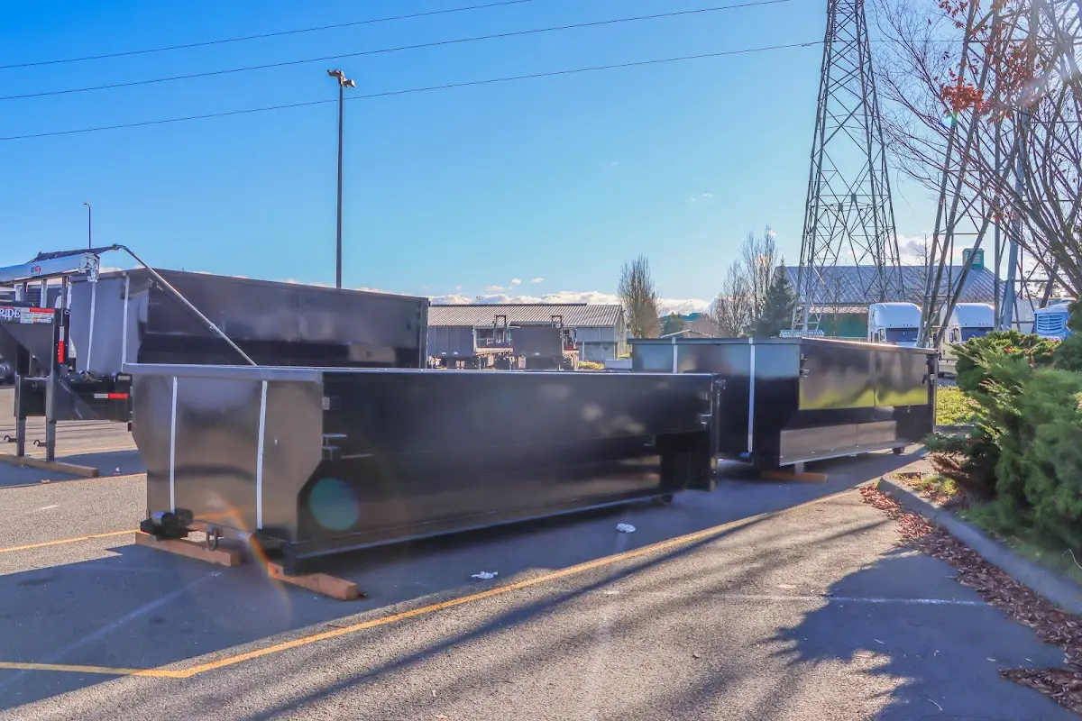 Roll-off dumpster ready for waste disposal at job site for Commercial Dumpster Rental in Carson